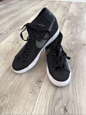Nike Black and White Blazer Mid High-Top Canvas Sneakers